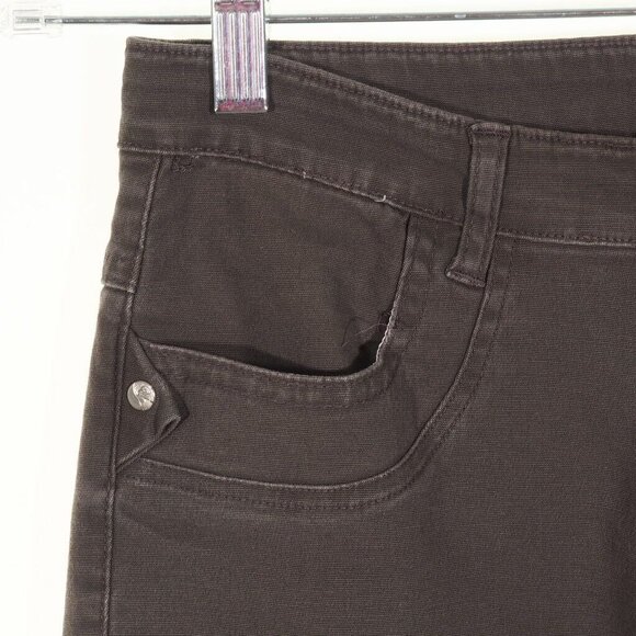 Women Size Small 28 Pants Capri  28 x 17 Brown Stretch Embroider Stud Boyfriend - Picture 3 of 8